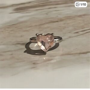 Pink Gemstone Heart Ring